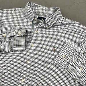 Ralph Lauren Shirt Mens XL White Check Long Sleeve Button Down Casual Cotton